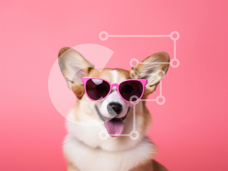 Σετ των 2 Intra Συλλεκτικό Ξύλινο Παζλ Plywood  4mm - Corgi Dog που φοράει γυαλιά ηλίου Σε Ξύλινο Κουτί - Διαστάσεις: 10x10 cm – 25 κομμάτια