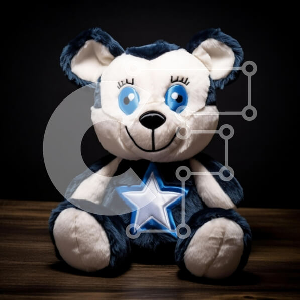 Intra Συλλεκτικό Ξύλινο Παζλ Plywood  4mm - Λούτρινο αρκουδάκι με μπλε αστέρι Σε Ξύλινο Κουτί - Διαστάσεις: 10x10 cm – 25 κομμάτια