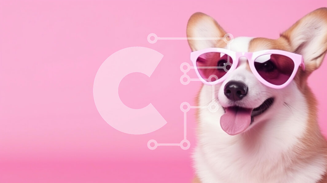 Intra Συλλεκτικό Ξύλινο Παζλ Plywood  4mm - Ευτυχισμένος σκύλος Corgi με ροζ γυαλιά ηλίου Σε Ξύλινο Κουτί - Διαστάσεις: 10x10 cm – 25 κομμάτια