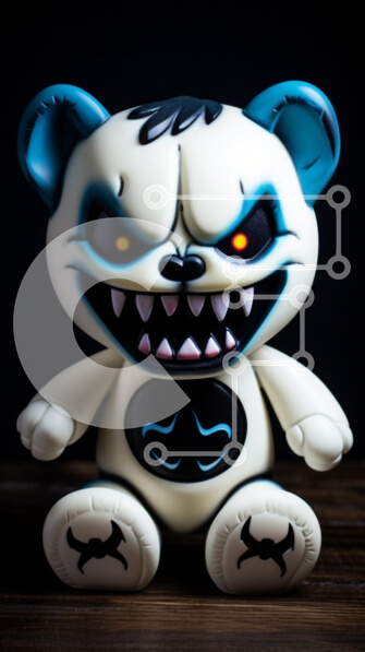 Intra Συλλεκτικό Ξύλινο Παζλ Plywood  4mm - Στυλιζαρισμένο απόκοσμο παιχνίδι αρκούδας Σε Ξύλινο Κουτί - Διαστάσεις Puzzle: 10x10 cm – 25 κομμάτια