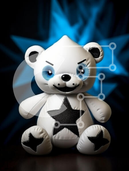 Intra Συλλεκτικό Ξύλινο Παζλ Plywood  4mm - Στυλιζαρισμένο αρκουδάκι με σχέδιο αστεριών Σε Ξύλινο Κουτί - Διαστάσεις: 10x10 cm – 25 κομμάτια