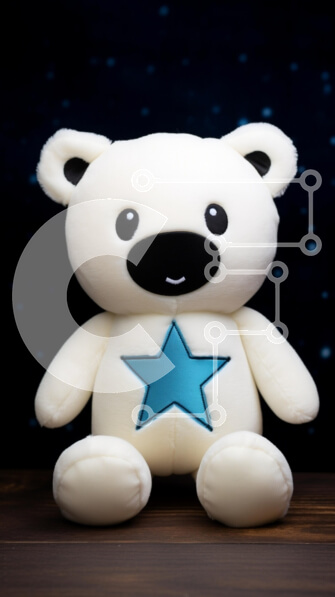 Intra Συλλεκτικό Ξύλινο Παζλ Plywood  4mm - Χαριτωμένο βελούδινο αρκουδάκι με αστέρι Σε Ξύλινο Κουτί - Διαστάσεις: 10x10 cm – 25 κομμάτια