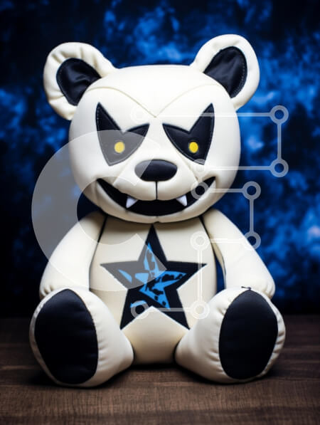 Intra Συλλεκτικό Ξύλινο Παζλ Plywood  4mm - Στυλιζαρισμένο βελούδινο παιχνίδι αρκούδας με σχέδιο αστεριών Σε Ξύλινο Κουτί - Διαστάσεις: 10x10 cm – 25 κομμάτια