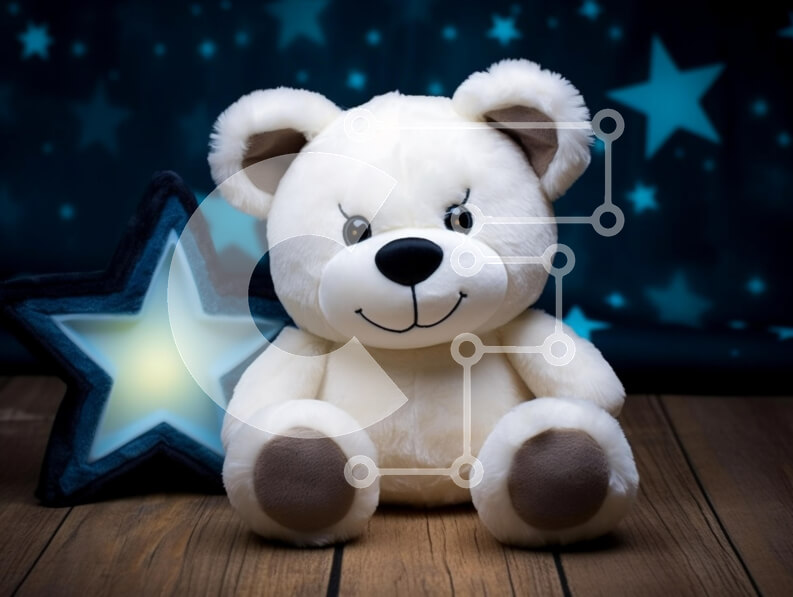 Intra Συλλεκτικό Ξύλινο Παζλ Plywood  4mm - Λούτρινο αρκουδάκι και αστεράκι Σε Ξύλινο Κουτί - Διαστάσεις: 10x10 cm – 25 κομμάτια