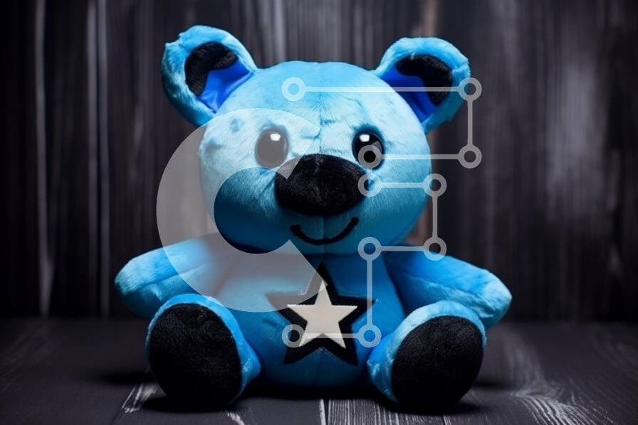 Intra Συλλεκτικό Ξύλινο Παζλ Plywood  4mm - Μπλε αρκουδάκι με αστέρι Σε Ξύλινο Κουτί - Διαστάσεις: 10x10 cm – 25 κομμάτια