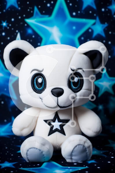 Intra Συλλεκτικό Ξύλινο Παζλ Plywood  4mm - Χαριτωμένο λούτρινο αρκουδάκι με σχέδιο αστεριών σε φόντο πολύχρωμο αστέρι Σε Ξύλινο Κουτί - Διαστάσεις: 10x10 cm – 25 κομμάτια