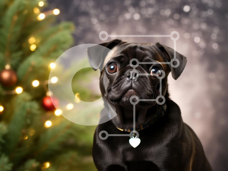 Σετ των 2 Intra Συλλεκτικό Ξύλινο Παζλ Plywood  4mm - Εορταστικό μαύρο πατημασιά με χριστουγεννιάτικο δέντρο Σε Ξύλινο Κουτί - Διαστάσεις: 10x10 cm – 25 κομμάτια