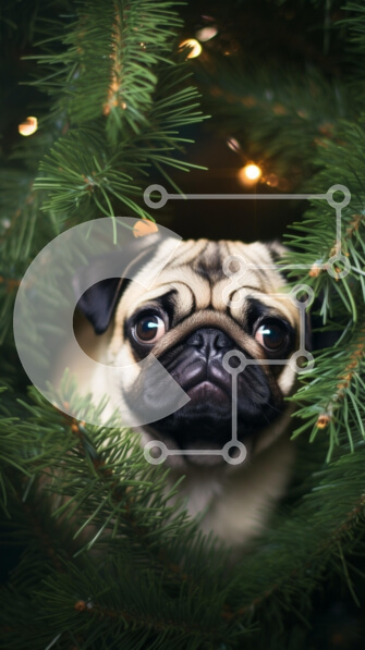 Σετ των 2 Intra Συλλεκτικό Ξύλινο Παζλ Plywood  4mm - Εορταστική πατημασιά σε πεύκο Σε Ξύλινο Κουτί - Διαστάσεις: 10x10 cm – 25 κομμάτια