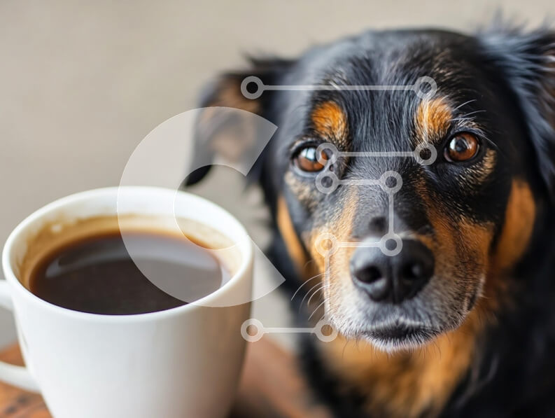 Σετ των 2 Intra Συλλεκτικό Ξύλινο Παζλ Plywood  4mm - Φλιτζάνι σκύλου και καφέ Σε Ξύλινο Κουτί - Διαστάσεις: 10x10 cm – 25 κομμάτια