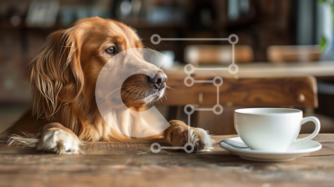 Intra Συλλεκτικό Ξύλινο Παζλ Plywood  4mm - Γκόλντεν Ριτρίβερ σε καφετέρια Σε Ξύλινο Κουτί - Διαστάσεις: 10x10 cm – 25 κομμάτια