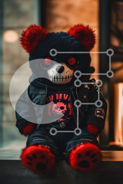 Intra Συλλεκτικό Ξύλινο Παζλ Plywood  4mm - Στυλιζαρισμένο Dark Bear βελούδινο παιχνίδι Σε Ξύλινο Κουτί - Διαστάσεις Puzzle: 10x10 cm – 25 κομμάτια