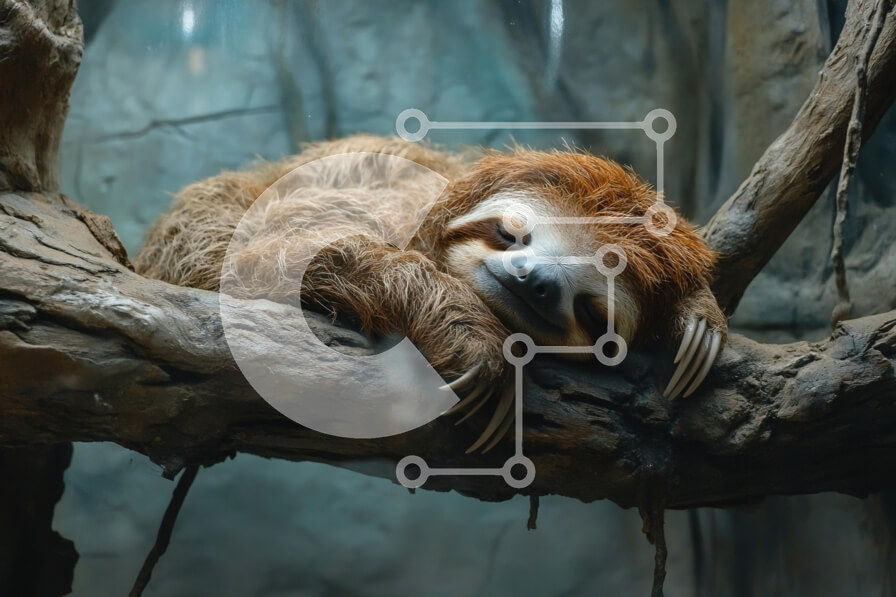 Σετ των 2 Intra Συλλεκτικό Ξύλινο Παζλ Plywood  4mm - Sleeping Sloth σε ένα κλαδί δέντρου Σε Ξύλινο Κουτί - Διαστάσεις: 10x10 cm – 25 κομμάτια