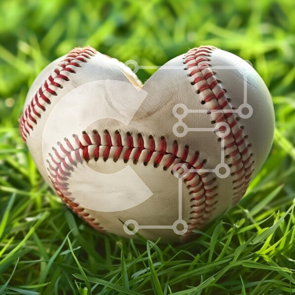 Intra Συλλεκτικό Ξύλινο Παζλ Plywood  4mm - Μπέιζμπολ σε σχήμα καρδιάς σε πράσινο γρασίδι Σε Ξύλινο Κουτί - Διαστάσεις: 10x10 cm – 25 κομμάτια