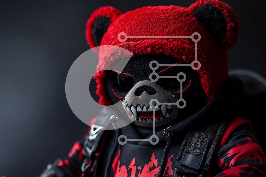 Intra Συλλεκτικό Ξύλινο Παζλ Plywood  4mm - Στυλιζαρισμένη φιγούρα αρκούδας με κόκκινη κουκούλα Σε Ξύλινο Κουτί - Διαστάσεις Puzzle: 10x10 cm – 25 κομμάτια