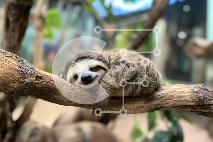 Σετ των 2 Intra Συλλεκτικό Ξύλινο Παζλ Plywood  4mm - Αναπαύεται τεμπέλης σε ένα κλαδί Σε Ξύλινο Κουτί - Διαστάσεις: 10x10 cm – 25 κομμάτια