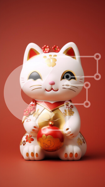 Intra Συλλεκτικό Ξύλινο Παζλ Plywood  4mm - Διακοσμητικό ειδώλιο τυχερής γάτας Σε Ξύλινο Κουτί - Διαστάσεις: 10x10 cm – 25 κομμάτια