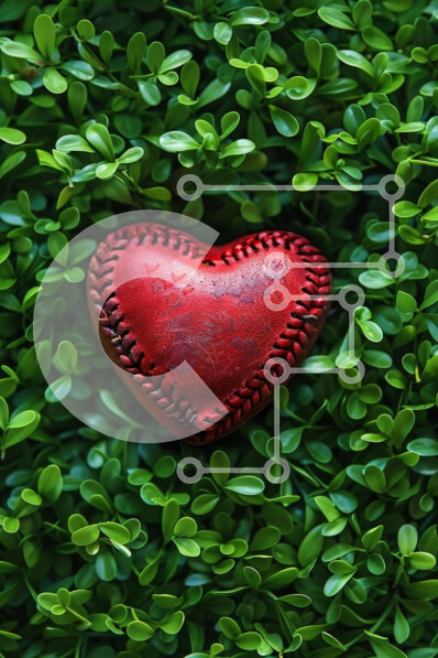 Σετ των 2 Intra Συλλεκτικό Ξύλινο Παζλ Plywood  4mm - Κόκκινη δερμάτινη καρδιά σε πράσινα φύλλα Σε Ξύλινο Κουτί - Διαστάσεις: 10x10 cm – 25 κομμάτια