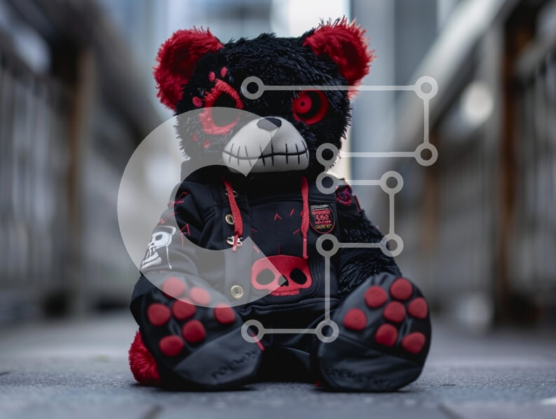 Intra Συλλεκτικό Ξύλινο Παζλ Plywood  4mm - Το νευρικό αρκουδάκι σε αστικό περιβάλλον Σε Ξύλινο Κουτί - Διαστάσεις: 10x10 cm – 25 κομμάτια