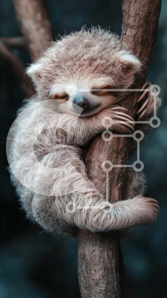 Σετ των 2 Intra Συλλεκτικό Ξύλινο Παζλ Plywood  4mm - Sleeping Sloth που αγκαλιάζει ένα δέντρο Σε Ξύλινο Κουτί - Διαστάσεις: 10x10 cm – 25 κομμάτια