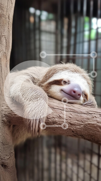 Σετ των 2 Intra Συλλεκτικό Ξύλινο Παζλ Plywood  4mm - Sleeping Sloth που κρέμεται από ένα κλαδί Σε Ξύλινο Κουτί - Διαστάσεις: 10x10 cm – 25 κομμάτια