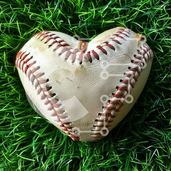 Intra Συλλεκτικό Ξύλινο Παζλ Plywood  4mm - Μπέιζμπολ σε σχήμα καρδιάς σε πράσινο γρασίδι Σε Ξύλινο Κουτί - Διαστάσεις: 10x10 cm – 25 κομμάτια