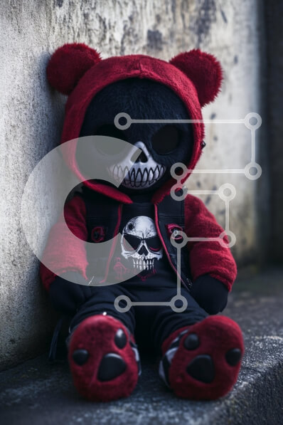 Intra Συλλεκτικό Ξύλινο Παζλ Plywood  4mm - Γοτθική κούκλα κρανίο αρκούδας Σε Ξύλινο Κουτί - Διαστάσεις: 10x10 cm – 25 κομμάτια