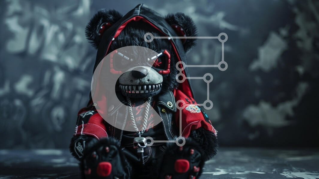 Intra Συλλεκτικό Ξύλινο Παζλ Plywood  4mm - Κομψό αρκουδάκι πανκ Σε Ξύλινο Κουτί - Διαστάσεις: 10x10 cm – 25 κομμάτια