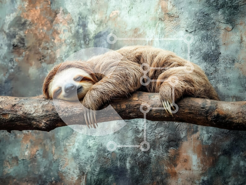 Σετ των 2 Intra Συλλεκτικό Ξύλινο Παζλ Plywood  4mm - Sleeping Sloth σε ένα κλαδί Σε Ξύλινο Κουτί - Διαστάσεις: 10x10 cm – 25 κομμάτια