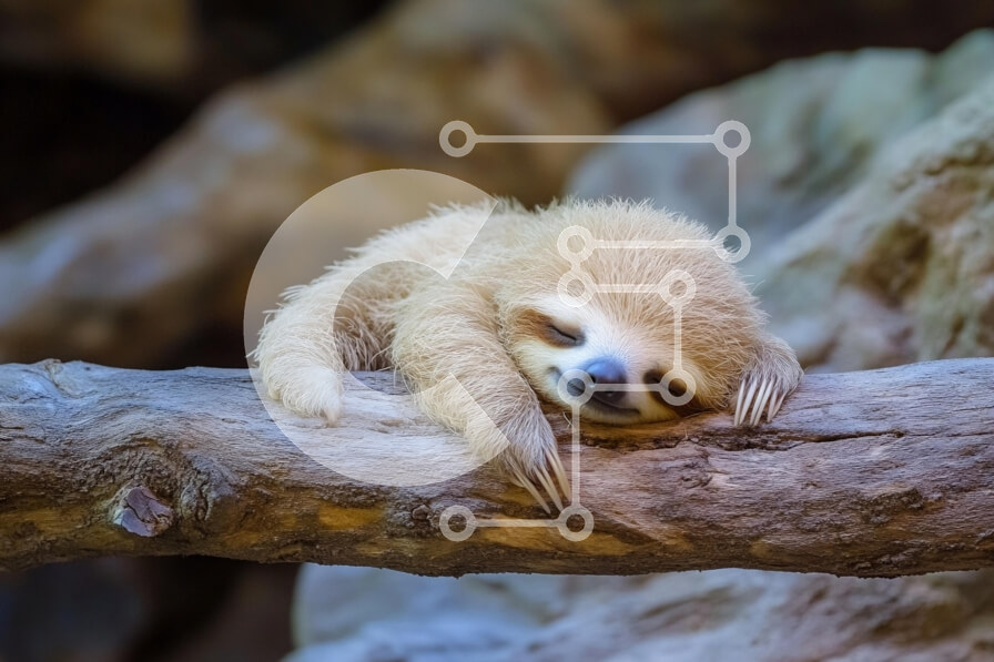 Σετ των 2 Intra Συλλεκτικό Ξύλινο Παζλ Plywood  4mm - Sleeping Sloth σε ένα ξύλινο κλαδί Σε Ξύλινο Κουτί - Διαστάσεις: 10x10 cm – 25 κομμάτια