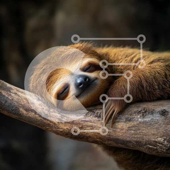 Intra Συλλεκτικό Ξύλινο Παζλ Plywood  4mm - Sleeping Sloth σε ένα κλαδί Σε Ξύλινο Κουτί - Διαστάσεις: 10x10 cm – 25 κομμάτια