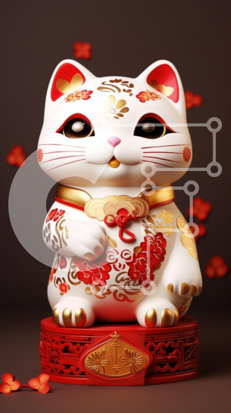 Intra Συλλεκτικό Ξύλινο Παζλ Plywood  4mm - Διακοσμητικό ειδώλιο γάτας με λουλουδάτα σχέδια Σε Ξύλινο Κουτί - Διαστάσεις Puzzle: 10x10 cm – 25 κομμάτια