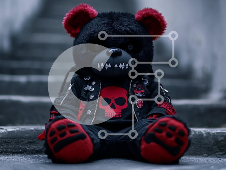 Intra Συλλεκτικό Ξύλινο Παζλ Plywood  4mm - Στιλιζαρισμένο βελούδινο παιχνίδι αρκούδας με έντονη αισθητική Σε Ξύλινο Κουτί - Διαστάσεις: 10x10 cm – 25 κομμάτια