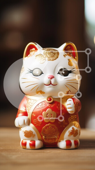 Intra Συλλεκτικό Ξύλινο Παζλ Plywood  4mm - Διακοσμητική φιγούρα γάτας με λουλουδάτα σχέδια Σε Ξύλινο Κουτί - Διαστάσεις: 10x10 cm – 25 κομμάτια