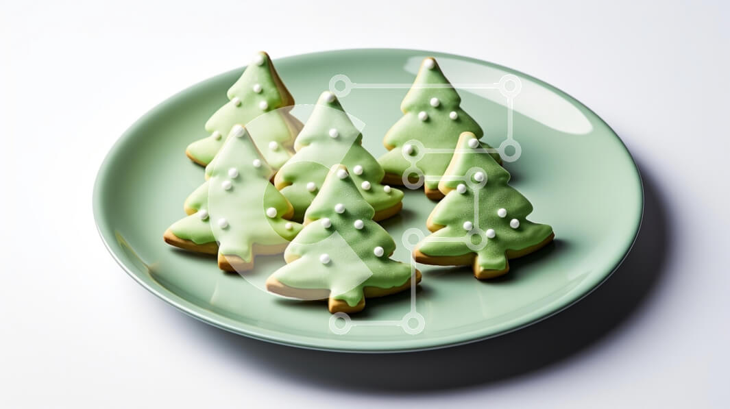 Σετ των 2 Intra Συλλεκτικό Ξύλινο Παζλ Plywood  4mm - Εορταστικά στολισμένα μπισκότα χριστουγεννιάτικου δέντρου σε ένα πιάτο Σε Ξύλινο Κουτί - Διαστάσεις: 10x10 cm – 25 κομμάτια