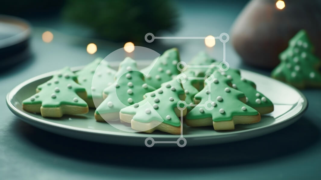 Σετ των 2 Intra Συλλεκτικό Ξύλινο Παζλ Plywood  4mm - Εορταστικά μπισκότα Χριστουγεννιάτικου Δέντρου Σε Ξύλινο Κουτί - Διαστάσεις: 10x10 cm – 25 κομμάτια