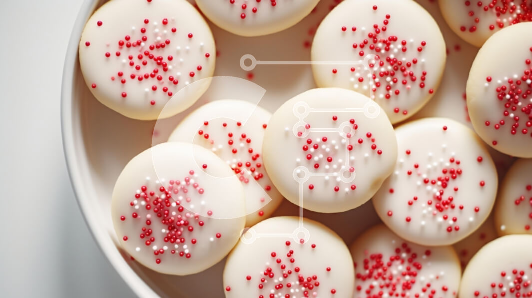 Σετ των 2 Intra Συλλεκτικό Ξύλινο Παζλ Plywood  4mm - Μπολ με γιορτινά μπισκότα με πασπάλισμα Σε Ξύλινο Κουτί - Διαστάσεις: 10x10 cm – 25 κομμάτια