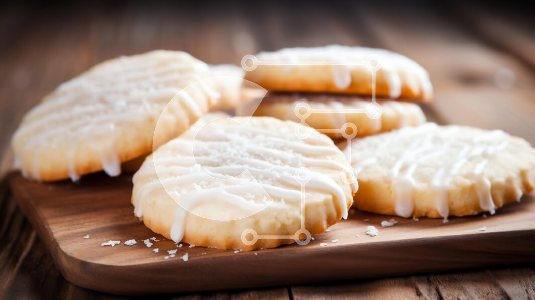 Σετ των 2 Intra Συλλεκτικό Ξύλινο Παζλ Plywood  4mm - Ποικιλία από παγωμένα μπισκότα σε ξύλινη πιατέλα Σε Ξύλινο Κουτί - Διαστάσεις: 10x10 cm – 25 κομμάτια