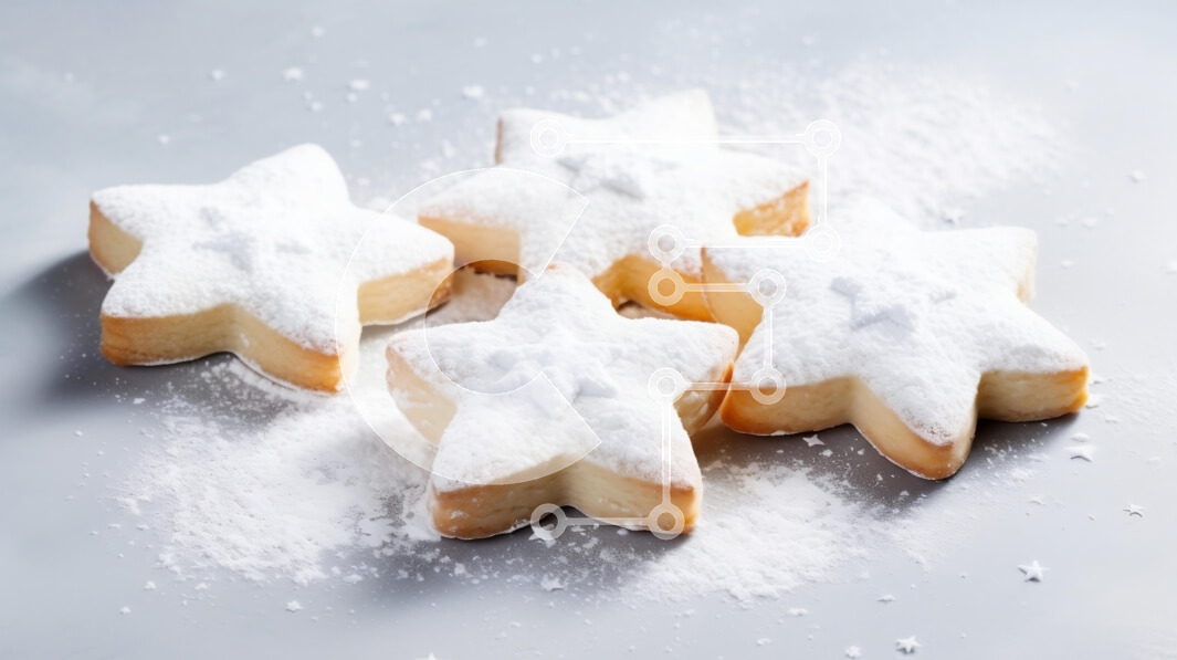 Σετ των 2 Intra Συλλεκτικό Ξύλινο Παζλ Plywood  4mm - Μπισκότα σε σχήμα αστεριού με ζάχαρη άχνη Σε Ξύλινο Κουτί - Διαστάσεις: 10x10 cm – 25 κομμάτια