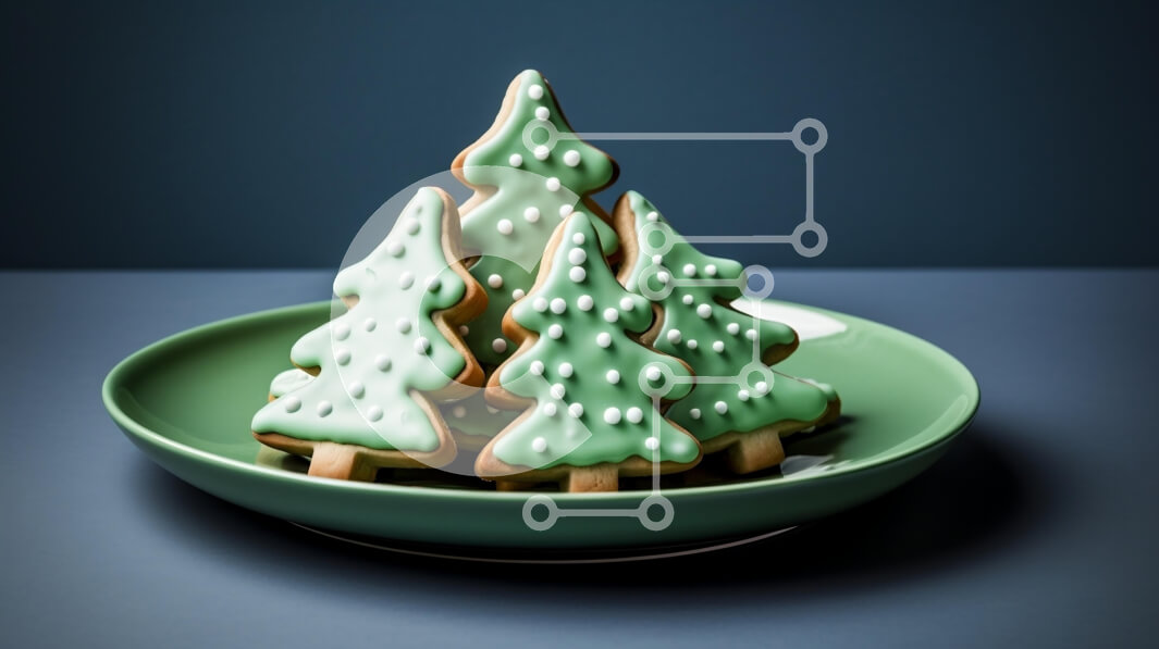 Σετ των 2 Intra Συλλεκτικό Ξύλινο Παζλ Plywood  4mm - Εορταστικά στολισμένα μπισκότα με χριστουγεννιάτικο δέντρο με μελόψωμο Σε Ξύλινο Κουτί - Διαστάσεις: 10x10 cm – 25 κομμάτια