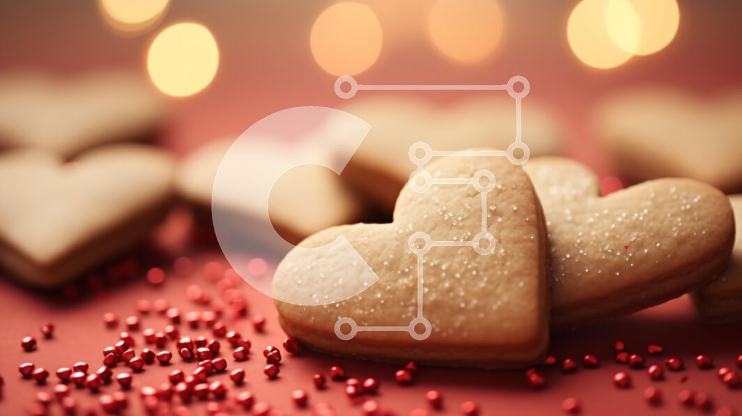 Σετ των 2 Intra Συλλεκτικό Ξύλινο Παζλ Plywood  4mm - Μπισκότα σε σχήμα καρδιάς με κόκκινα διακοσμητικά Σε Ξύλινο Κουτί - Διαστάσεις: 10x10 cm – 25 κομμάτια