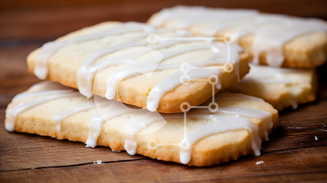 Σετ των 2 Intra Συλλεκτικό Ξύλινο Παζλ Plywood  4mm - Παγωμένα μπισκότα σε ξύλινη επιφάνεια Σε Ξύλινο Κουτί - Διαστάσεις: 10x10 cm – 25 κομμάτια