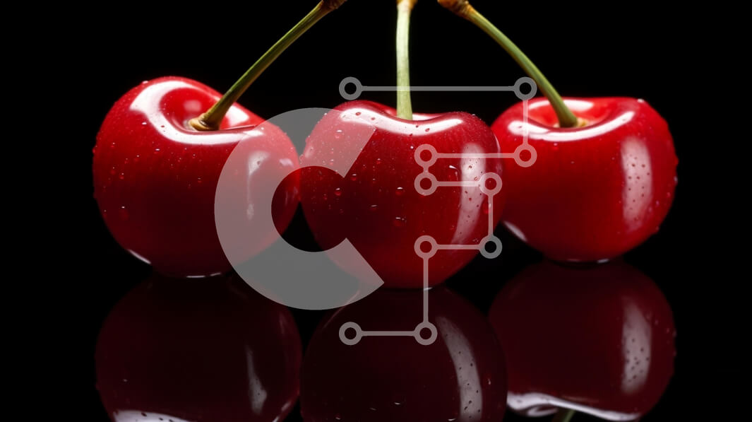 Σετ των 2 Intra Συλλεκτικό Ξύλινο Παζλ Plywood  4mm - Φρέσκα κόκκινα κεράσια σε μαύρο φόντο Σε Ξύλινο Κουτί - Διαστάσεις: 10x10 cm – 25 κομμάτια