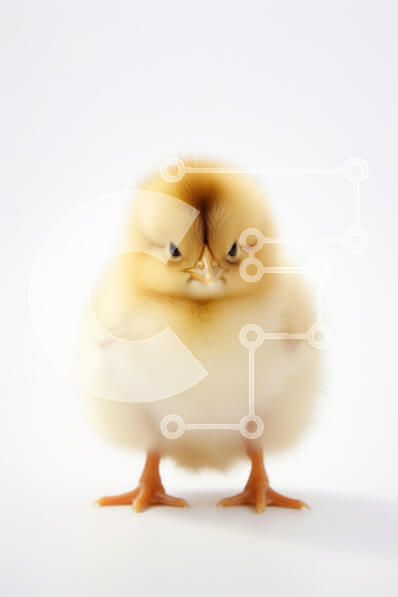 Σετ των 2 Intra Συλλεκτικό Ξύλινο Παζλ Plywood  4mm - Χνουδωτό νεοσσό που στέκεται σε λευκό φόντο Σε Ξύλινο Κουτί - Διαστάσεις: 10x10 cm – 25 κομμάτια