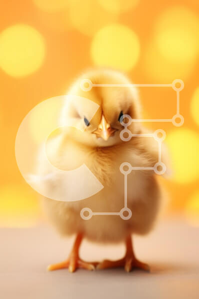 Σετ των 2 Intra Συλλεκτικό Ξύλινο Παζλ Plywood  4mm - Χνουδωτό νεοσσό με πορτοκαλί φόντο Σε Ξύλινο Κουτί - Διαστάσεις: 10x10 cm – 25 κομμάτια