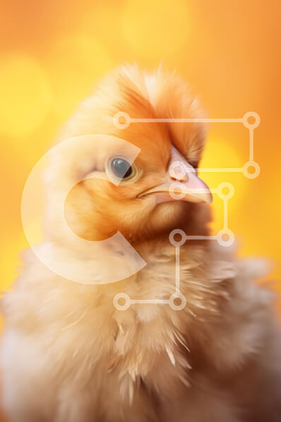 Σετ των 2 Intra Συλλεκτικό Ξύλινο Παζλ Plywood  4mm - Γοητευτικό νεαρό πουλί με αφράτο πορτοκαλί φτέρωμα Σε Ξύλινο Κουτί - Διαστάσεις: 10x10 cm – 25 κομμάτια