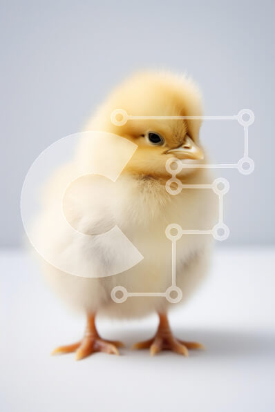 Σετ των 2 Intra Συλλεκτικό Ξύλινο Παζλ Plywood  4mm - Χνουδωτό νεοσσό που στέκεται σε ανοιχτόχρωμο φόντο Σε Ξύλινο Κουτί - Διαστάσεις: 10x10 cm – 25 κομμάτια