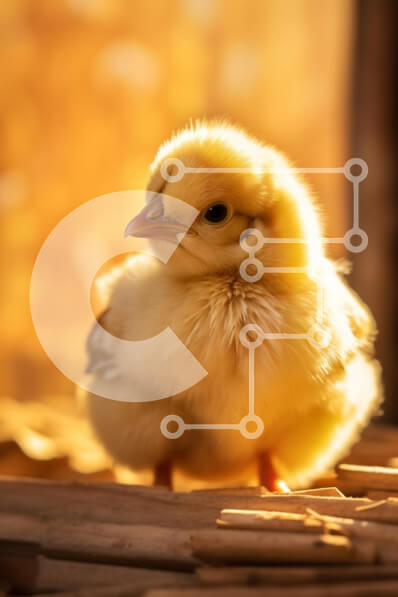 Σετ των 2 Intra Συλλεκτικό Ξύλινο Παζλ Plywood  4mm - Χνουδωτό κίτρινο νεοσσό σε ζεστό φωτισμό Σε Ξύλινο Κουτί - Διαστάσεις: 10x10 cm – 25 κομμάτια