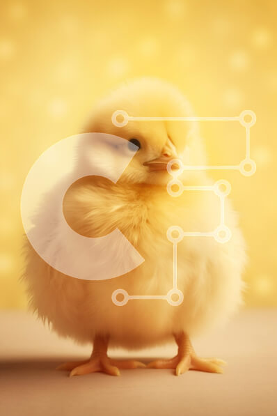 Σετ των 2 Intra Συλλεκτικό Ξύλινο Παζλ Plywood  4mm - Χαριτωμένο κίτρινο γκόμενο σε απαλό κίτρινο φόντο Σε Ξύλινο Κουτί - Διαστάσεις: 10x10 cm – 25 κομμάτια