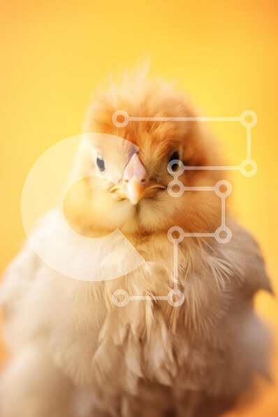 Σετ των 2 Intra Συλλεκτικό Ξύλινο Παζλ Plywood  4mm - Χνουδωτό κοτόπουλο σε ζεστό φόντο Σε Ξύλινο Κουτί - Διαστάσεις: 10x10 cm – 25 κομμάτια