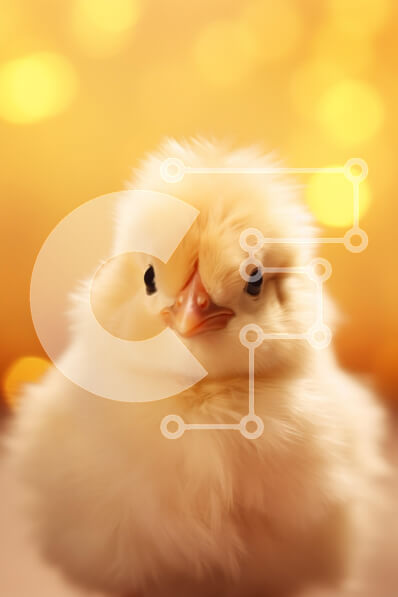 Σετ των 2 Intra Συλλεκτικό Ξύλινο Παζλ Plywood  4mm - Χνουδωτό κίτρινο νεοσσό με απαλό χρυσό φόντο Σε Ξύλινο Κουτί - Διαστάσεις: 10x10 cm – 25 κομμάτια